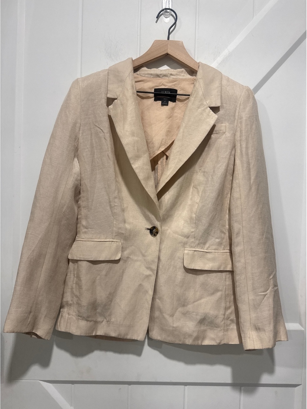 J.Crew Willa Linen Blend Blazer Size 2, Beige